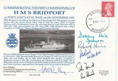 RNCH28b 1st Commissioning of HMS Bridport Signed 5. 6 Nov 1993 Bridport Commemorating 1st 