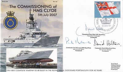8RN4c Commissioning of HMS Clyde Signed by 3 Commanders. 05 July 07 BFPS 2965 The Commissioning 