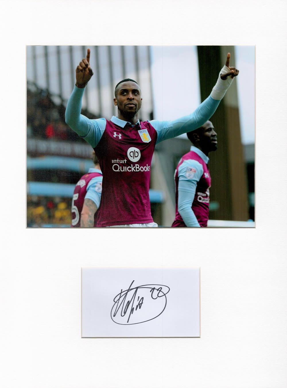 Lot 309: Football Jonathan Kodjia 16x12 overall Aston Villa mounted...