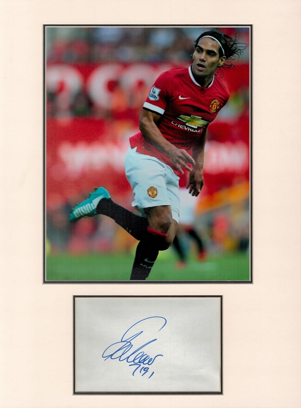 Lot 313: Football Radamel Falcao 16x12 overall Manchester United mounted...