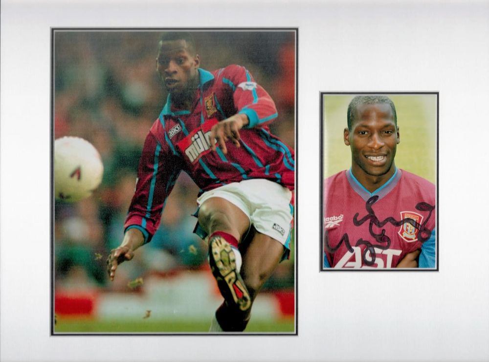 Lot 314: Football Ugo Ehiogu 16x13 overall Aston Villa mounted...
