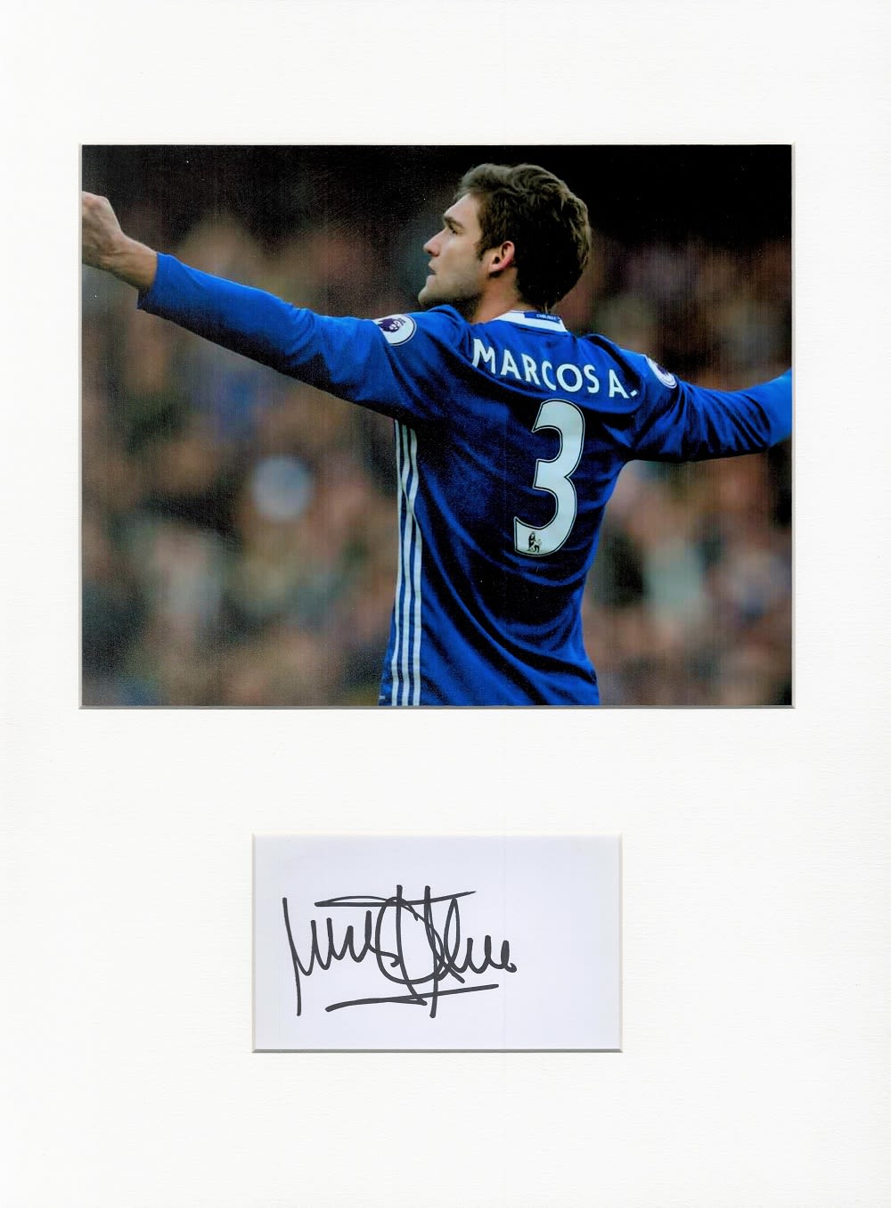 Lot 315: Football Marcos Alonso 16x12 overall Chelsea mounted signature...