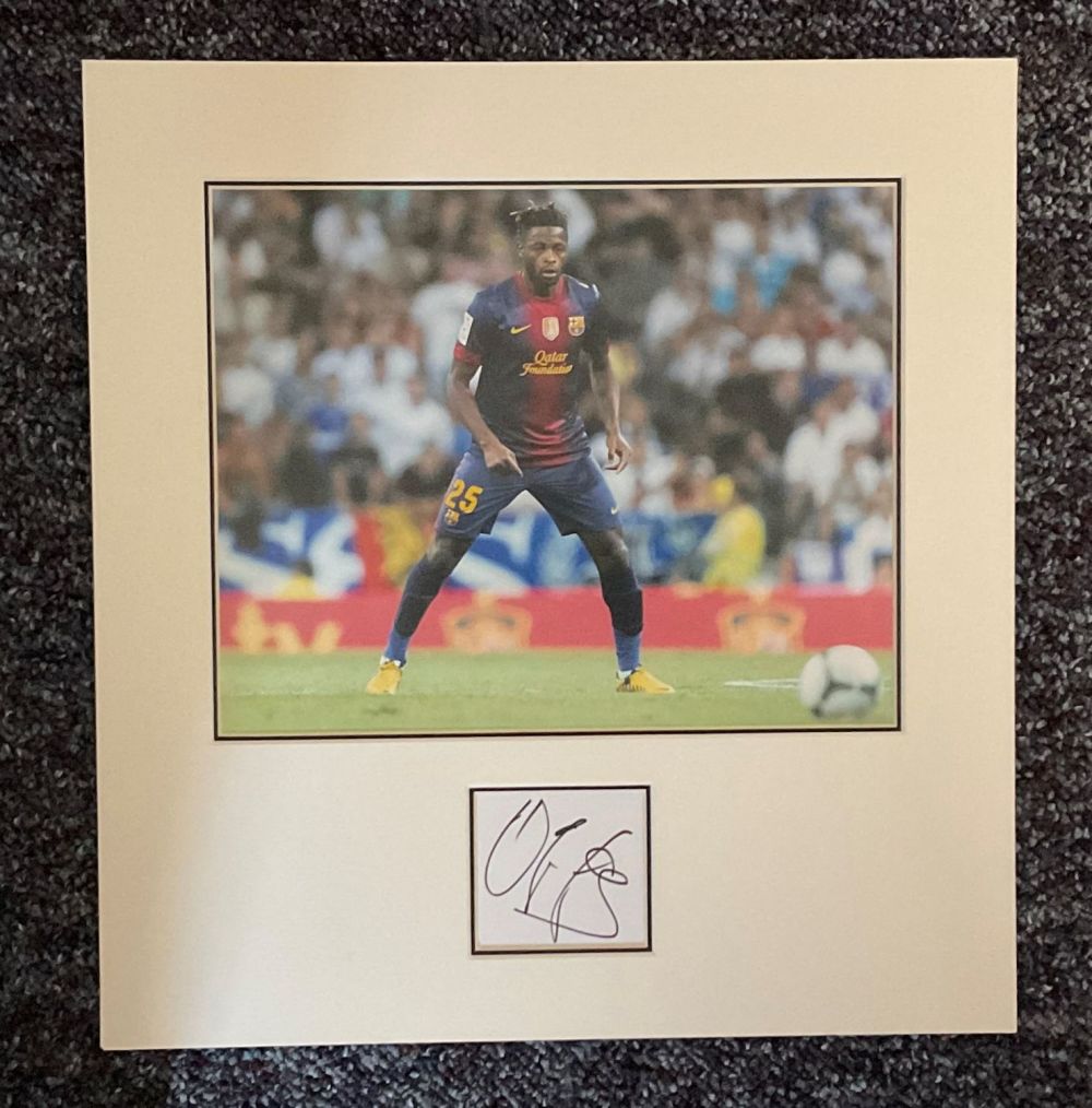 Lot 316: Football Alex Song 14x13 overall Barcelona mounted signature...