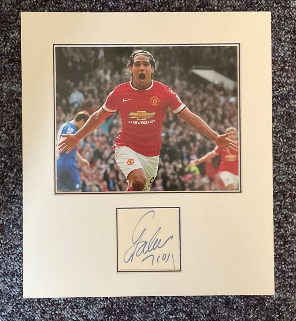 Lot 318: Football Radamel Falcao 16x12 overall Manchester United mounted...