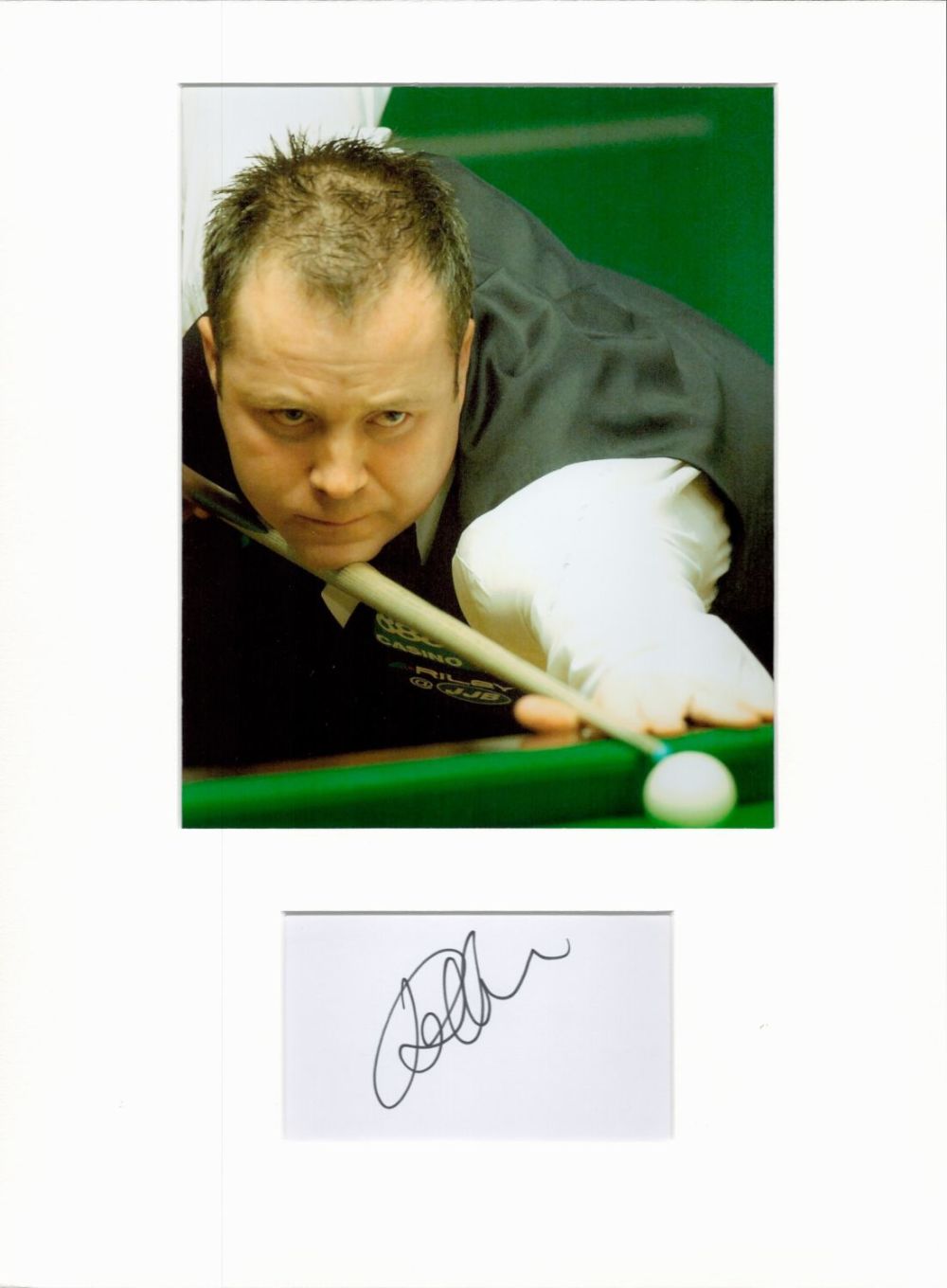 Lot 338: Snooker John Higgins 16x12 overall mounted signature piece....