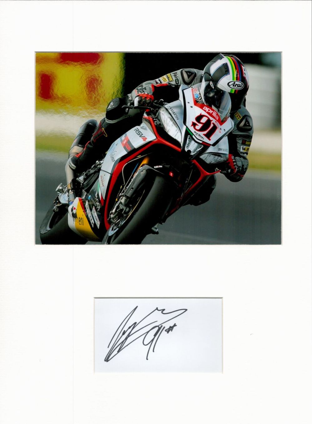 Lot 340: Motor Racing Leon Haslam 16x12 overall mounted signature...