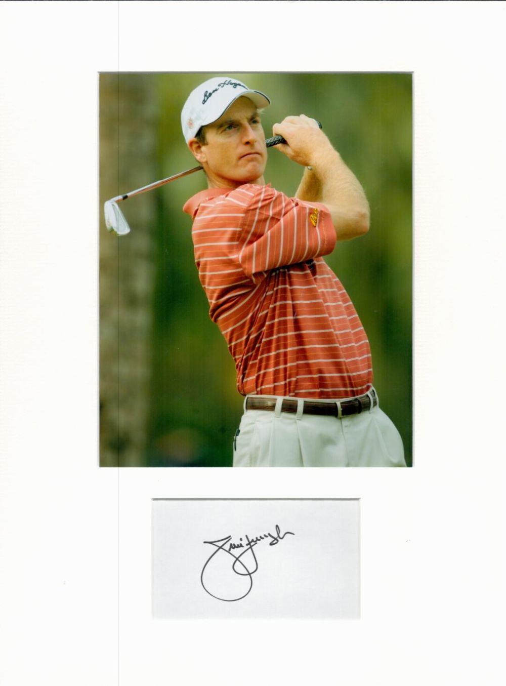 Lot 347: Golf Jim Furyk 16x12 overall mounted signature piece....