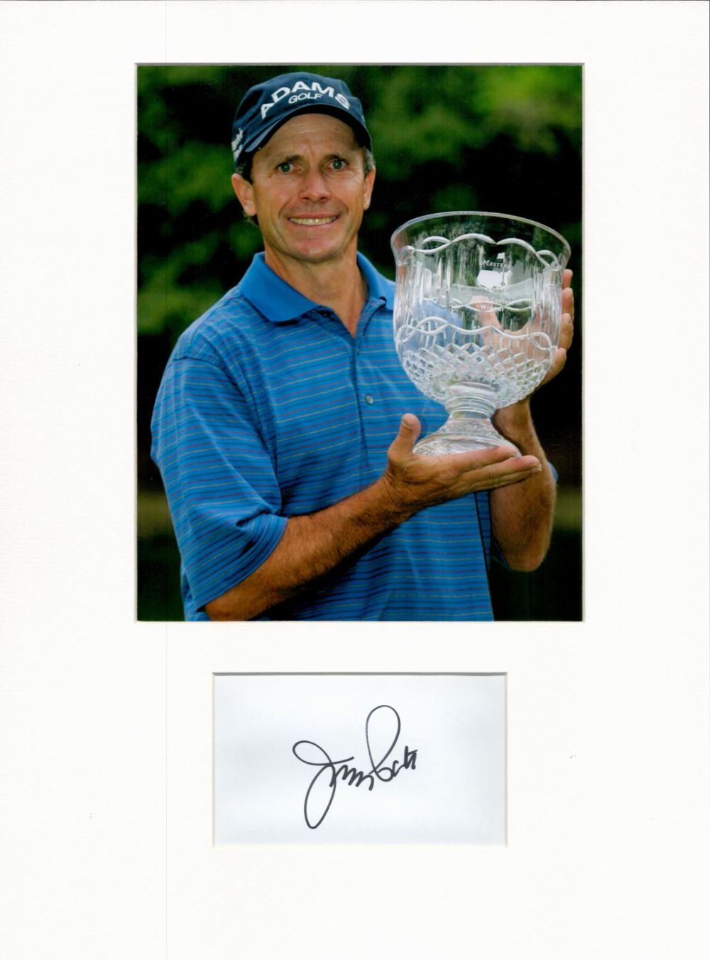 Lot 355: Golf Jerry Pate 16x12 overall mounted signature piece....
