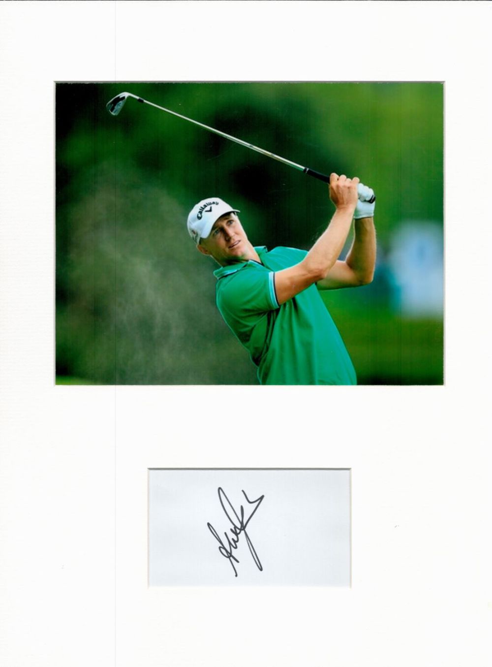 Lot 357: Golf Alex Noren 16x12 overall mounted signature piece....
