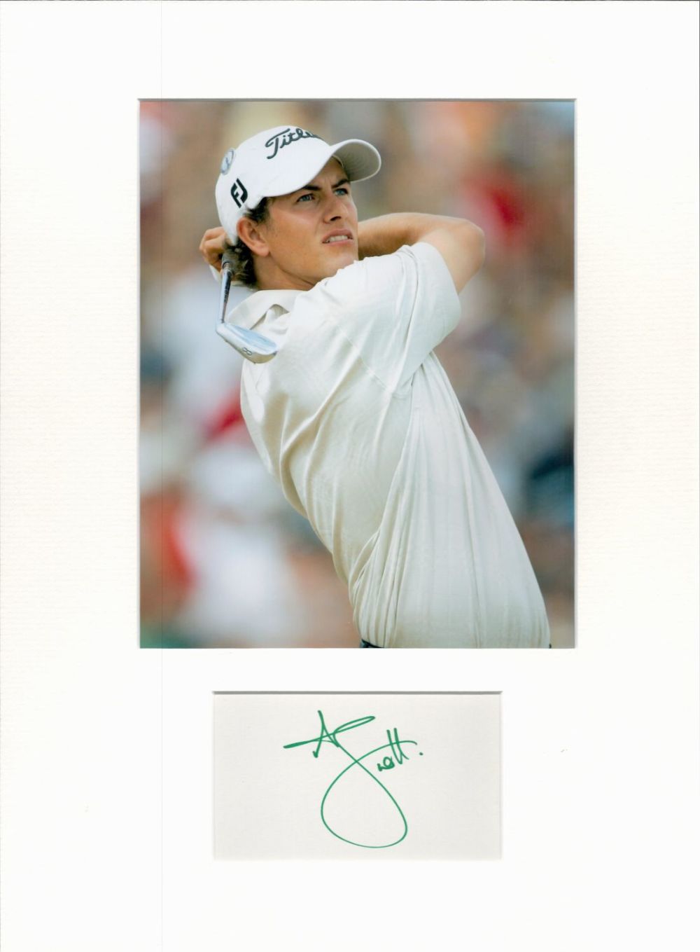 Lot 360: Golf Adam Scott 16x12 overall mounted signature piece....