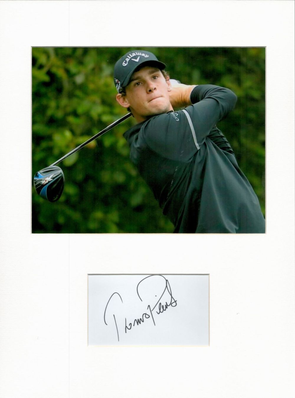 Lot 363: Golf Thomas Pieters 16x12 overall mounted signature piece....