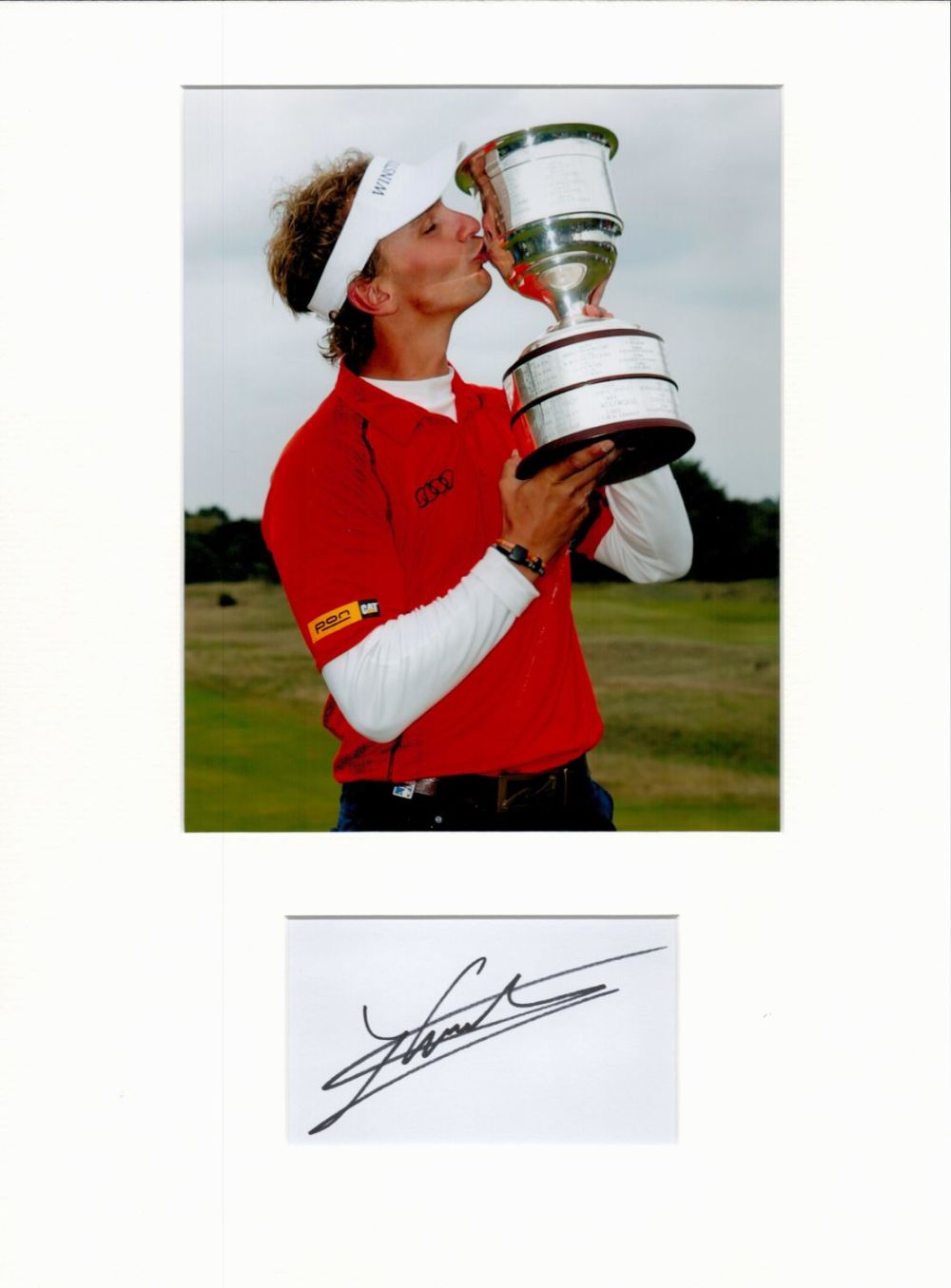 Lot 371: Golf Joost Luiten 16x12 overall mounted signature piece....