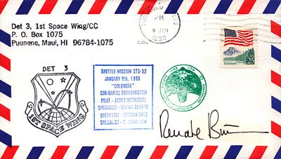 Astronaut Dr Renate Brummer signed Shuttle Mission STS-32 commemorative envelope PM Honolulu PM 