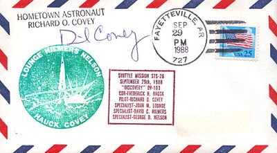 Astronaut Colonel USAF Dick Covey signed Hometown Astronaut Richard O. Covey commemorative 