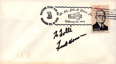 Astronaut Colonel USAF Frank Borman signed envelope PM Wolverine Stamp Club STA Bearborn HTS NI 