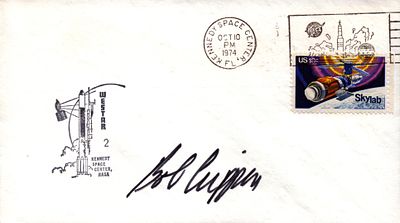 Astronaut Captain USN Bob Crippen signed Wester 2 Kennedy Space Center NASA envelope PM Kennedy 