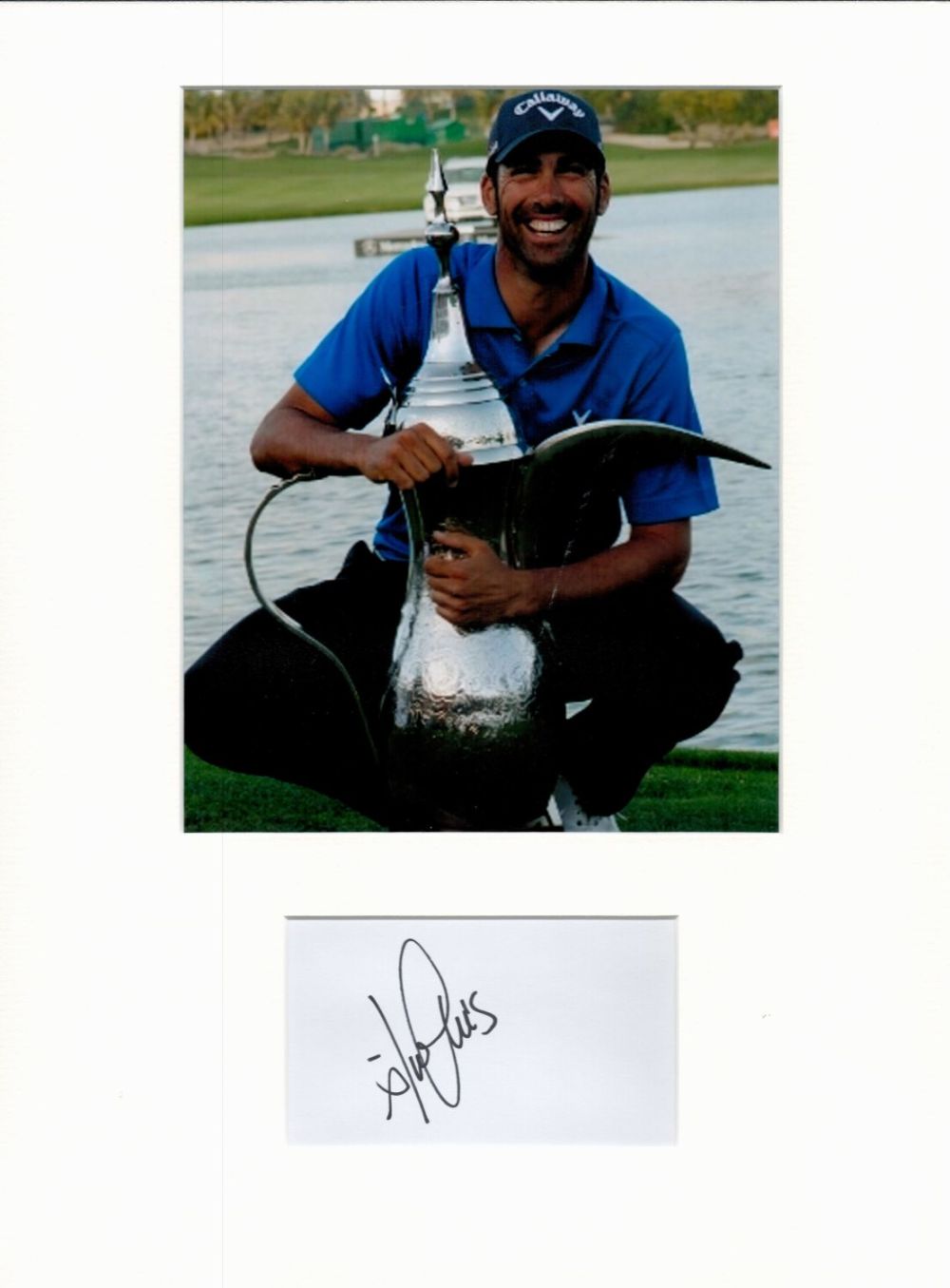 Lot 375: Golf Alvaro Quiros 16x12 overall mounted signature piece....