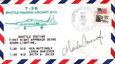 Astronaut Captain USN Charles Conrad signed T-38 Shuttle Training Aircraft (STA) envelope PM 