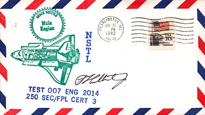Astronaut Captain USN Frank Culbertson signed Space Shuttle Main Engine NSTL envelope PM 