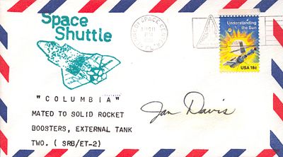 Astronaut Jan Davis signed Space Shuttle "Columbia" envelope PM Kennedy Space Center FL Aug 11 