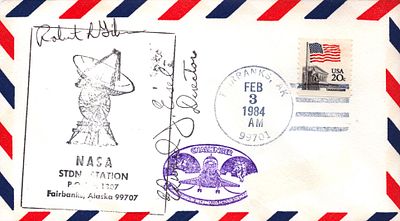 Astronaut Captain USN Robert Gibson signed NASA STDN Station Fairbanks Alaska 99707 envelope PM 