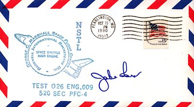 NASA Jake Garn signed NSTL Space Shuttle envelope PM Pearlington. MS Oct 15 PM 1980 39572.