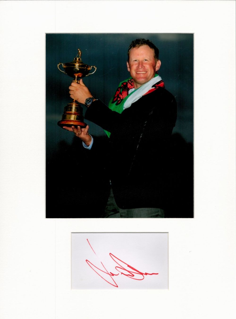Lot 383: Golf Jamie Donaldson 16x12 overall mounted signature piece....