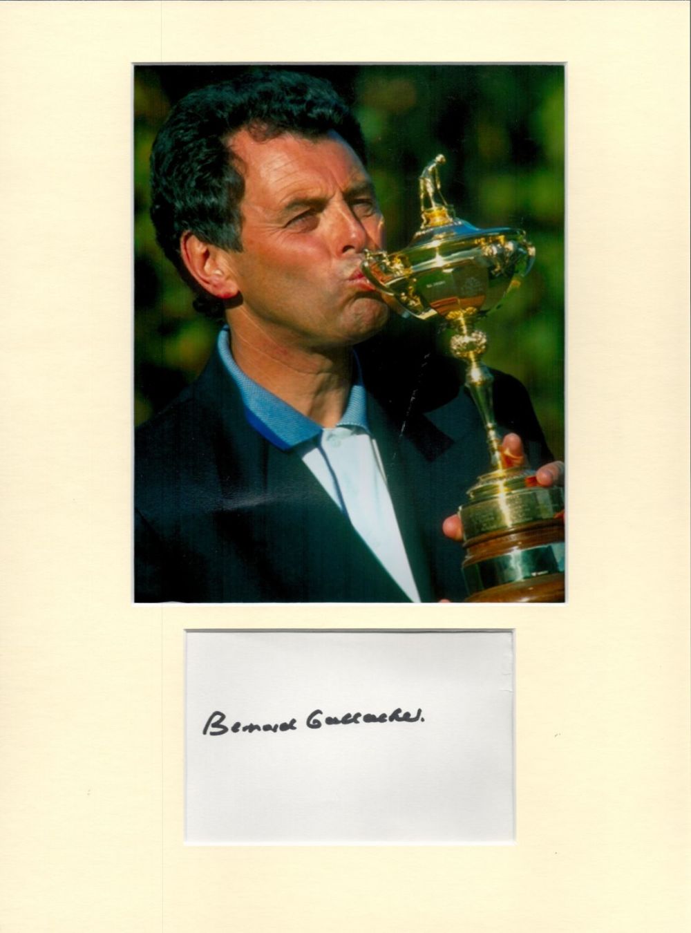 Lot 386: Golf Bernard Gallacher 16x12 overall mounted signature piece....