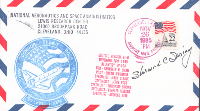 Lot 151: Astronaut Woody Spring signed Shuttle Mission 61-B envelope...