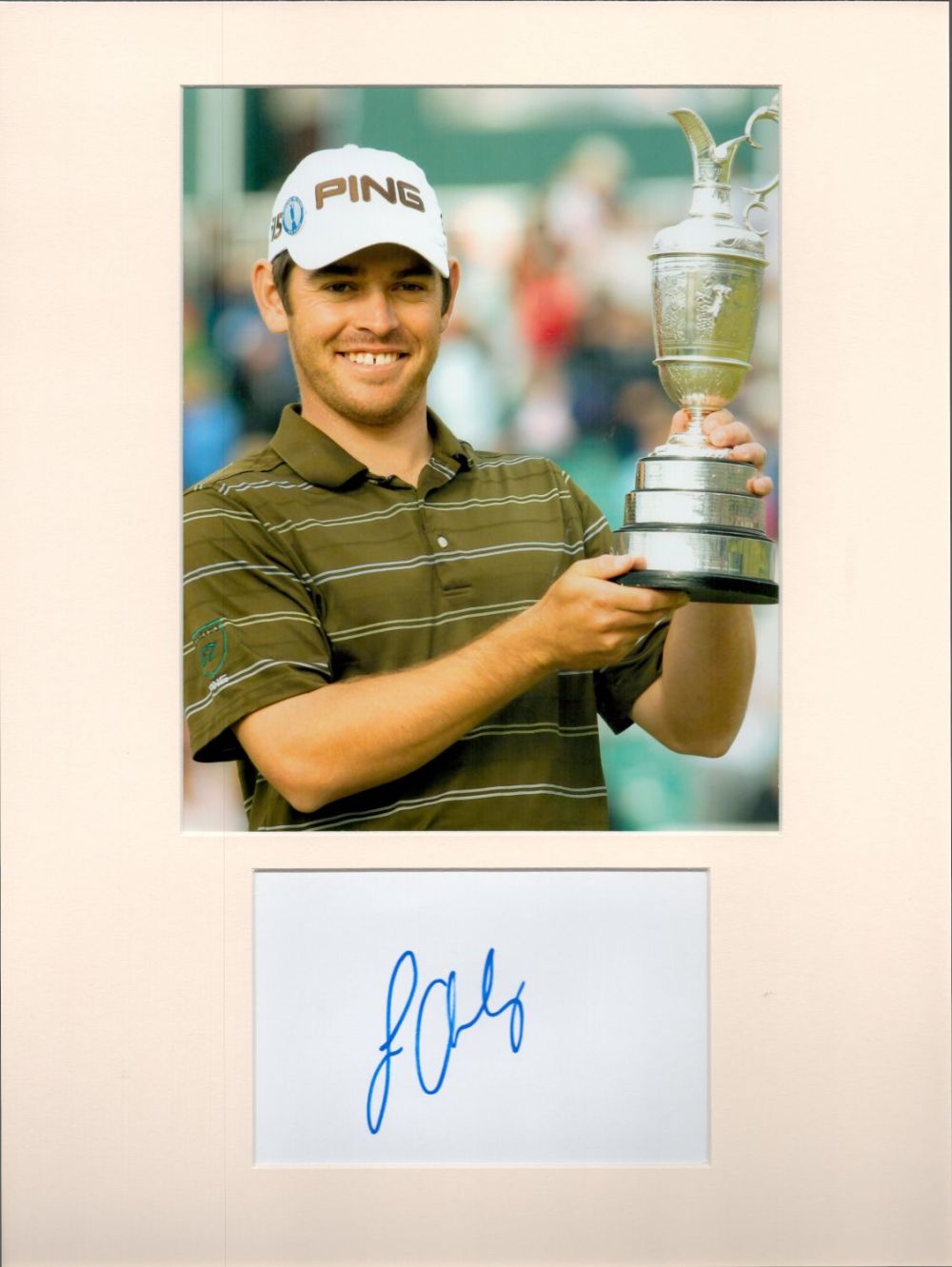 Lot 388: Golf Louis Oosthuizen16x12 overall mounted signature piece. Good...
