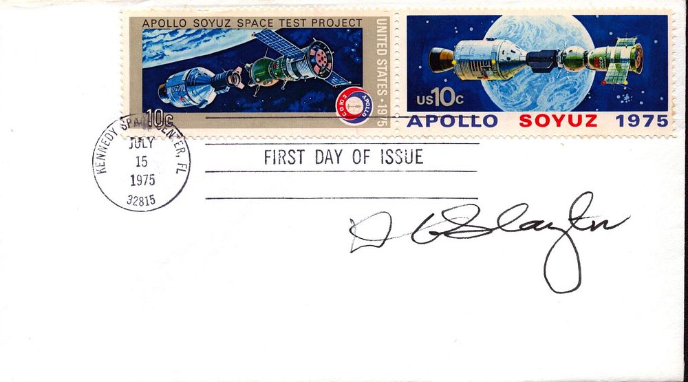 Lot 155: Astronaut D.K Slayton signed envelope PM Kennedy Space...