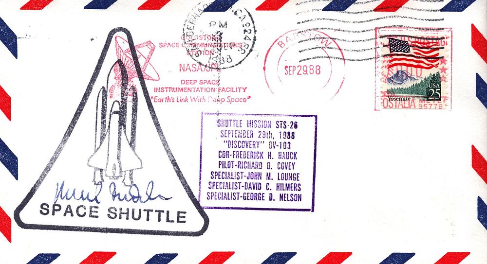 Lot 158: Astronaut Gerhard Thiele signed Shuttle mission STS-26 envelope...