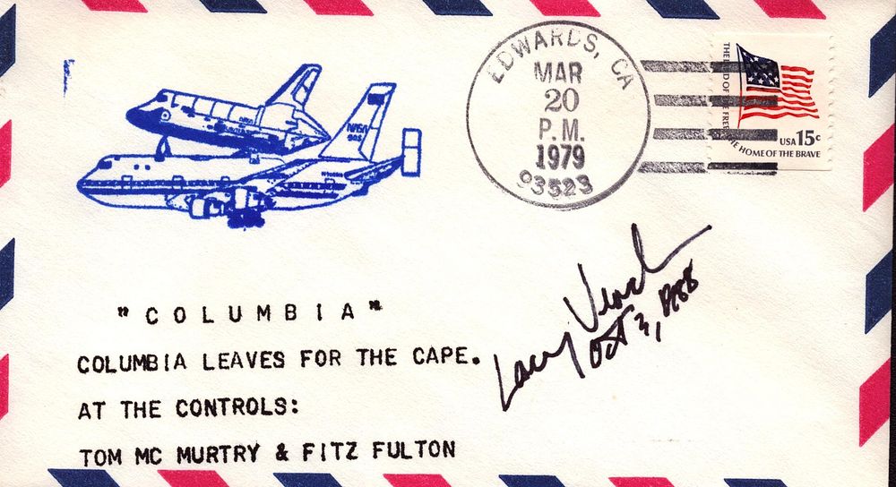 Lot 164: Astronaut Lacy Veach signed "Columbia" Space Shuttle envelope...