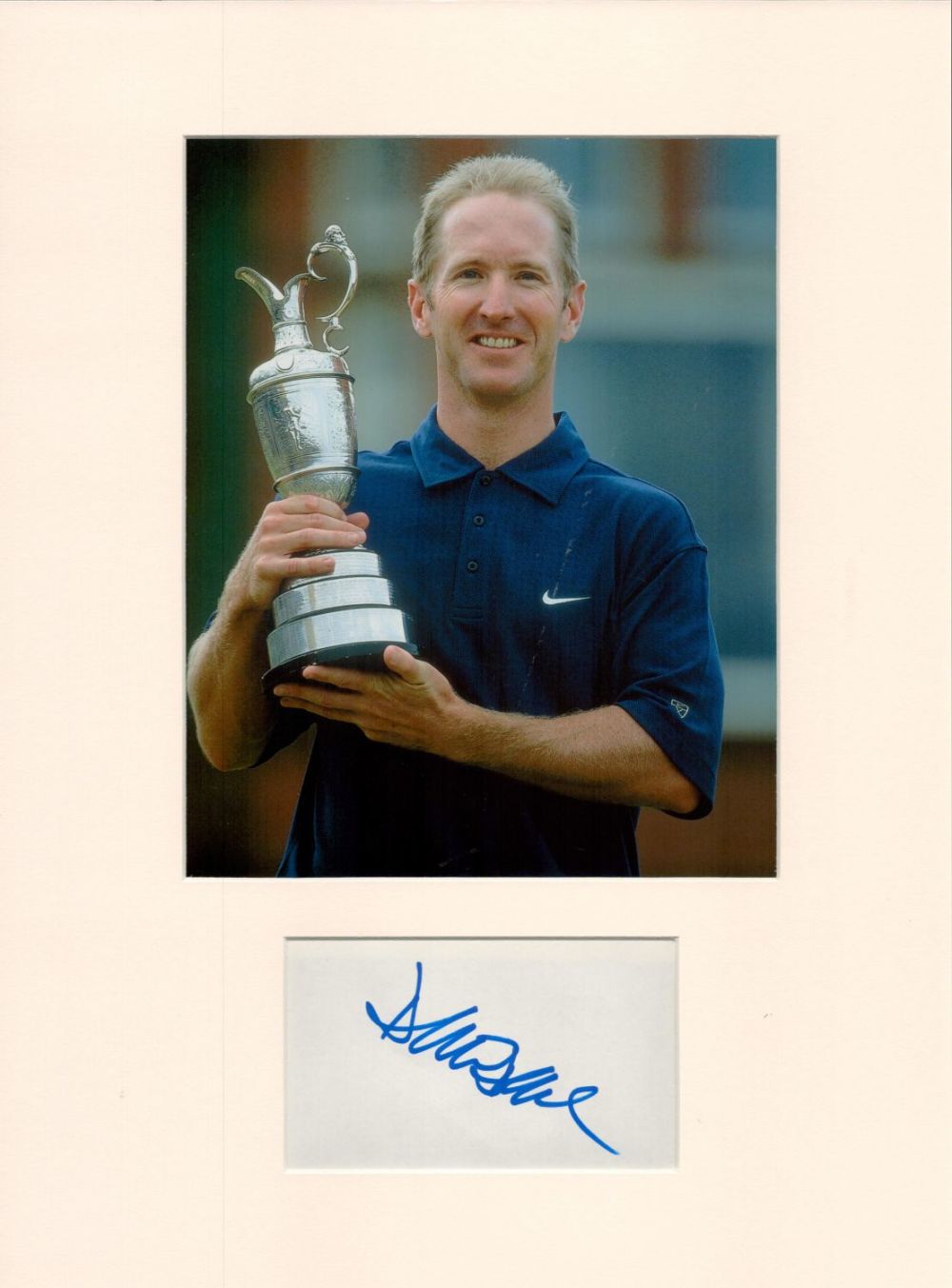 Lot 391: Golf David Duval 16x12 overall mounted signature piece....