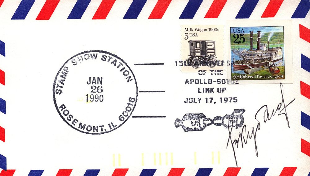 Lot 198: Cosmonaut Valeri Kubasov signed Stamp Show Station Rosemont...