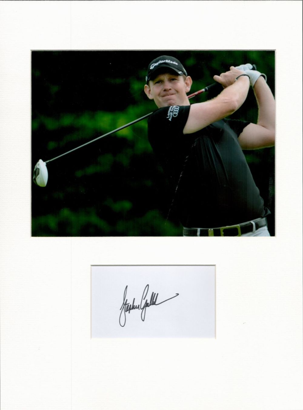 Lot 394: Golf Stephen Gallacher 16x12 mounted signature piece. Good...