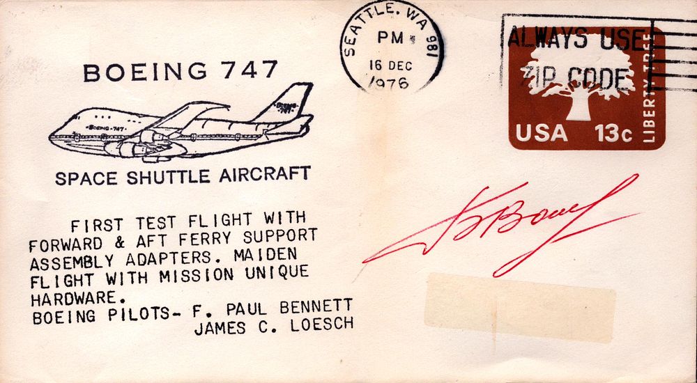 Lot 215: Cosmonaut Col Boris Volynov signed Boeing 747 Space...