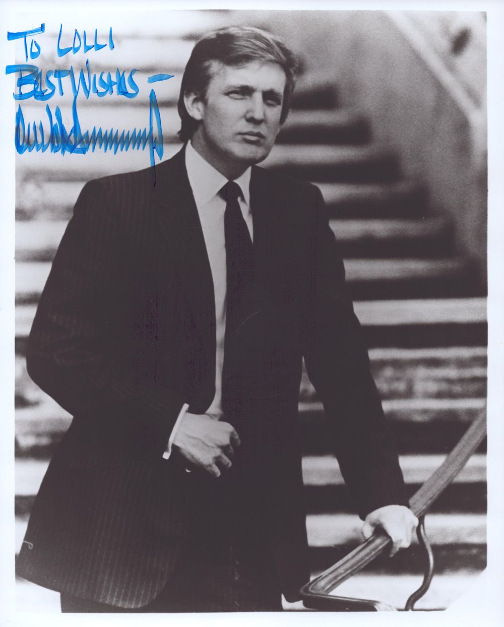Lot 240: Donald Trump signed 10x8inch black and white photo....