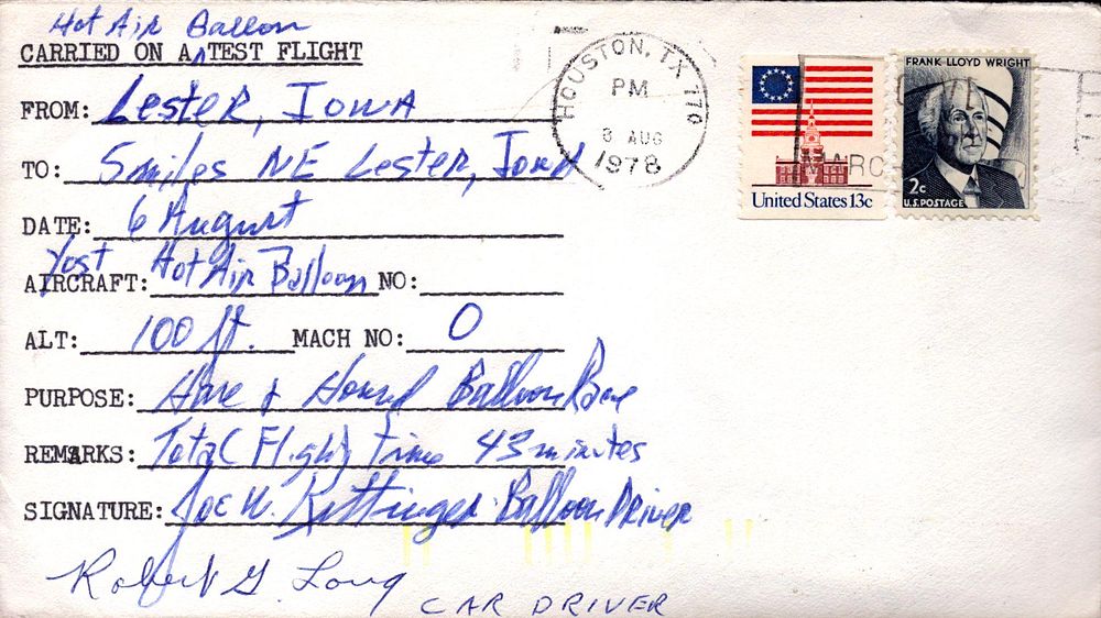 Lot 243: NASA Joe Kittinger signed Hot Air Balloon flown...