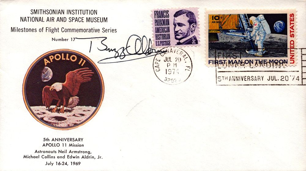 Lot 244: Astronaut Buzz Aldrin signed Apollo 11 5th Anniversary...