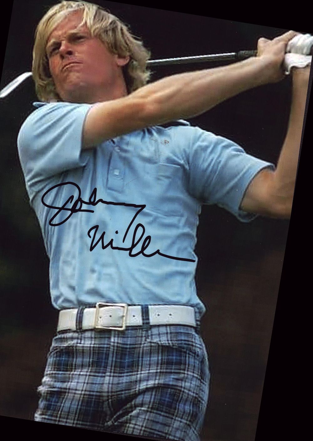 Lot 254: Johnny Miller signed 10x8inch colour photo.