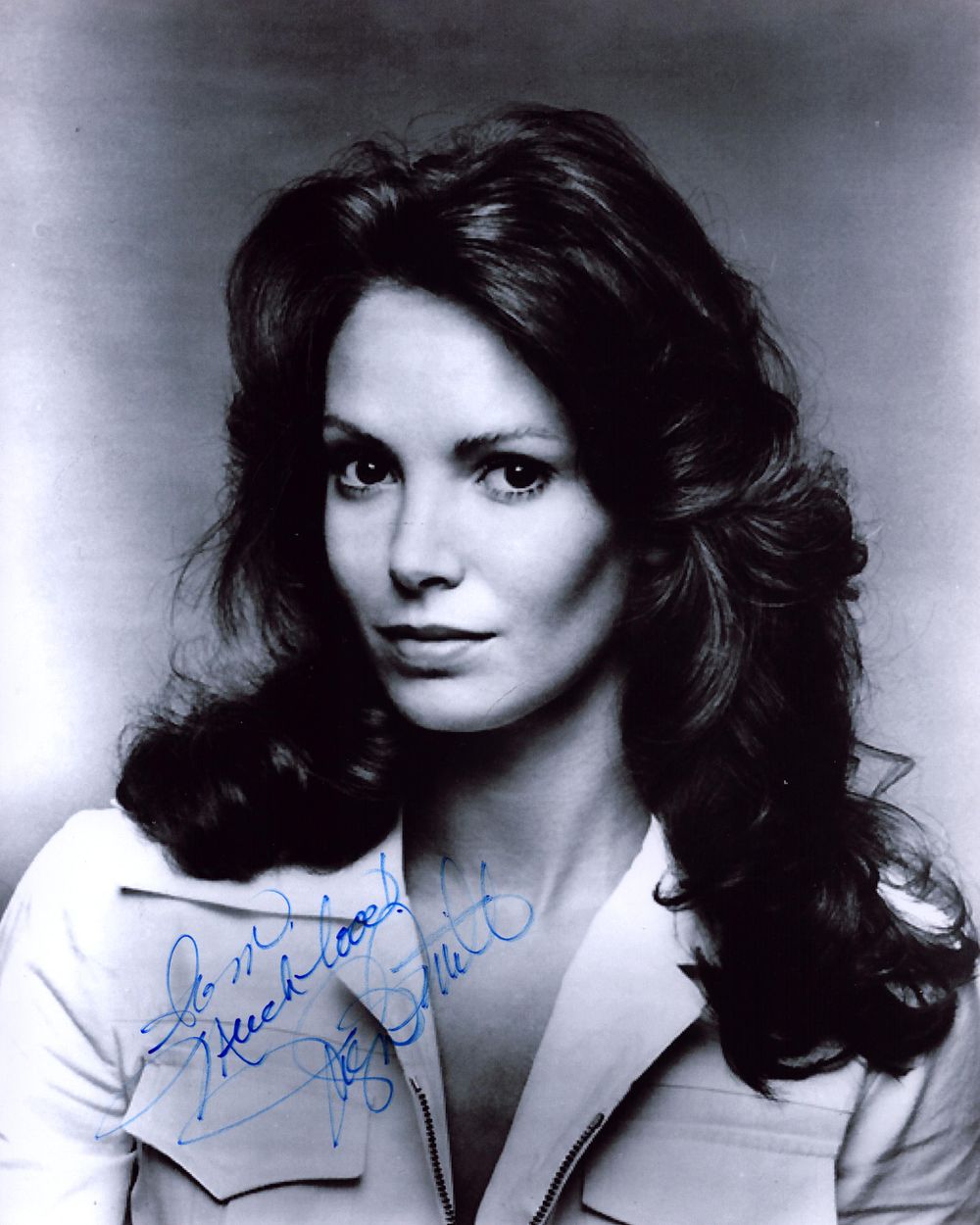 Lot 262: Jaclyn Smith signed 10x8inch black and white photo.