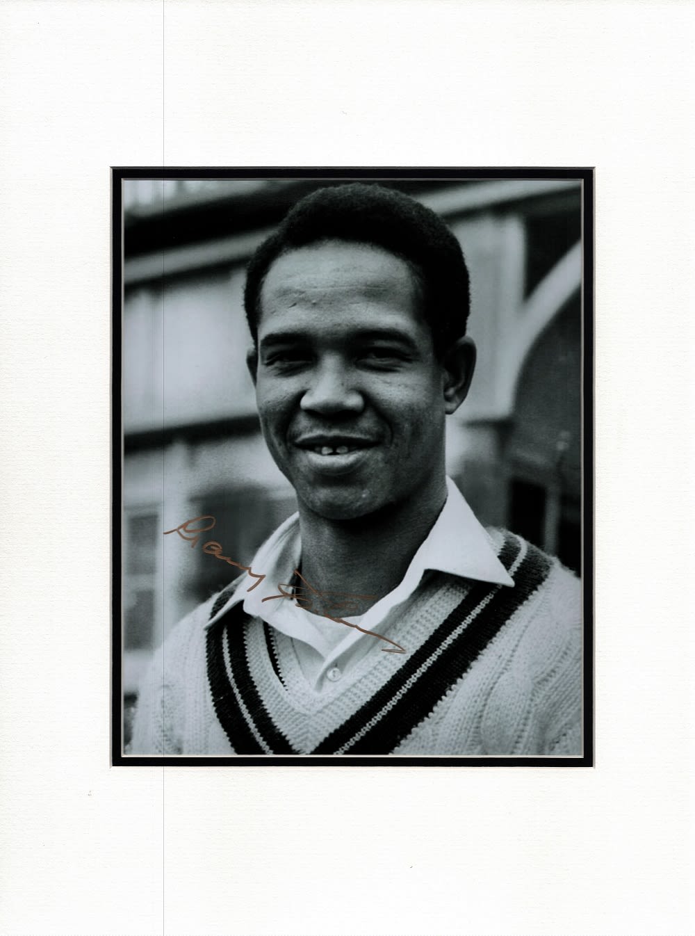 Lot 399: Cricket Gary Sobers 16x12 mounted black and white...