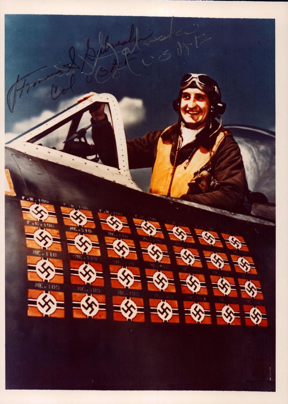 Lot 288: WWII Frances Gabreski signed 7x5inch colour photo.