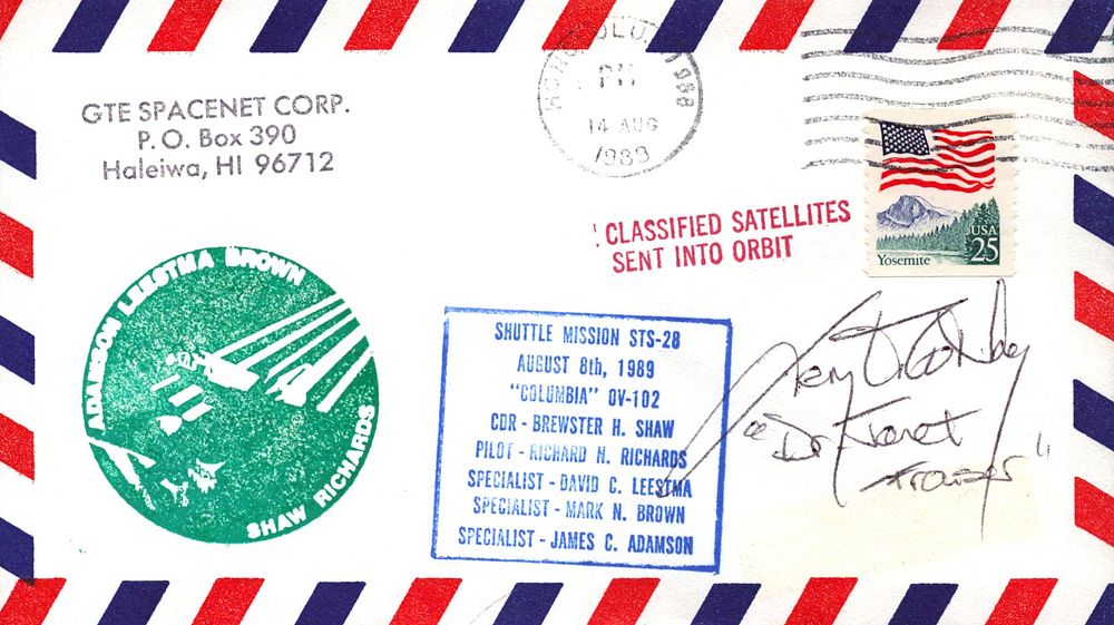 Lot 292: Teryl Rothery signed Shuttle Mission STS-28 FDC PM...