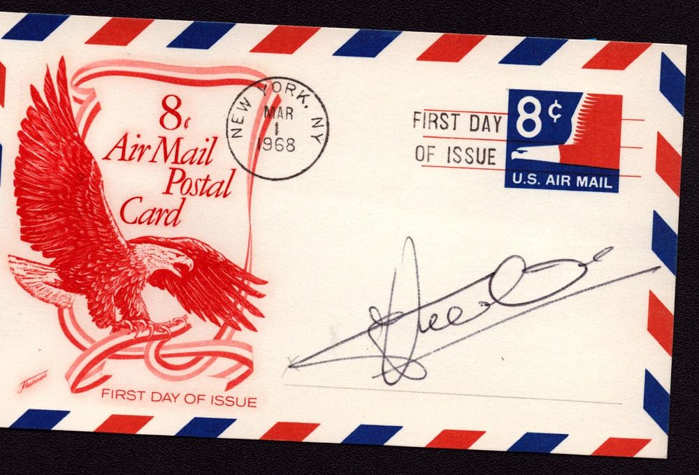 Lot 312: Jan Brekels signed Air mail postal card PM...