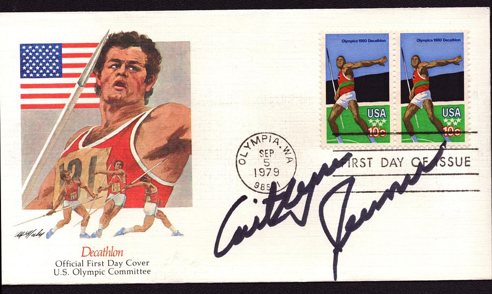 Lot 315: Caitlyn Jenner signed Decathlon US Olympic Committee FDC...