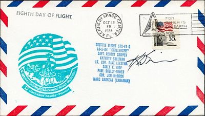 Astronaut Kathy Sullivan 8th Day STS41G flight FDC with crew detail cachet. She also flew STS 