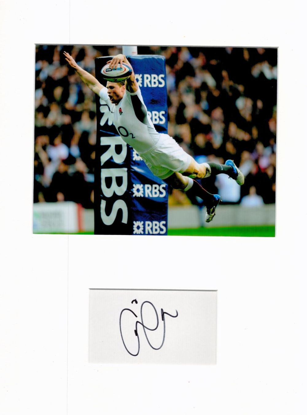 Lot 416: Rugby Union Chris Ashton 16x12 overall England mounted...