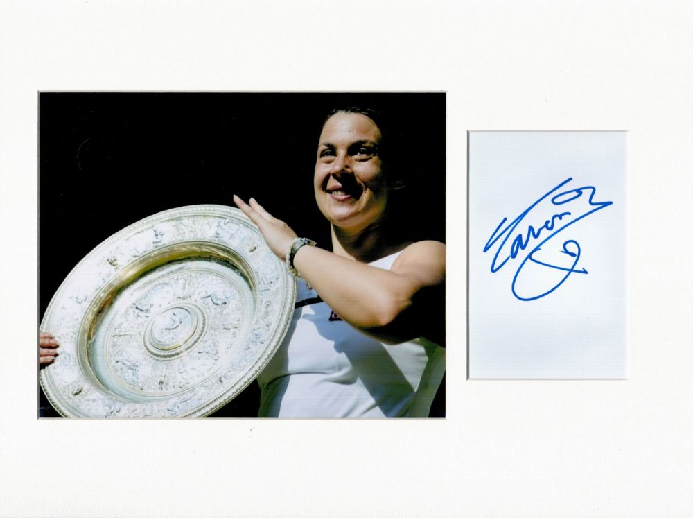 Lot 425: Tennis Marion Bartoli 16x12 overall mounted signature piece....